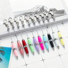 1-5pcs Colorful Creative Cute Metal DIY Bead Mini Short Glittering Crystal Diamond Pen With Key Ring,Office Portable Pocket Pens With Beaded ,Lobster Clasp Keychain Ballpoint Pendant Pens For DIY, Could Hang On Schoolbag Or Handbag ,Suitable For Office ,Students,Girls,Lady ,Women,Gift For Party Favors ,Brthday , Prizes,Valentines'Day,Teachers'day,Back To School