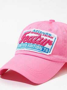 DareSee 1pc Women's Baseball Cap For Female 3D Embroidery Feature Top Kpop Snapback Sunscreen Sun Hat Soft And Breathable Sports Friend Gift Neutral Hat Pink Hat Street Music-Fest Y2K-Fest Back To School Autumn Winter Gifts - Pink - View 7