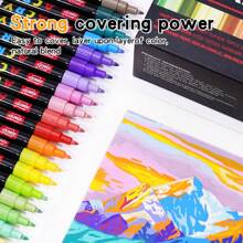 240 colores de marcadores acrílicos de punta fina con sistema de presión, para aprender pintura profesional, dibujo, ganchillo y marcado de bordes. Bolígrafos para dibujo de líneas de 0.7-1.0mm, impermeables y apilables. Graffiti DIY, colorear en vidrio/piedra/zapatos/plástico, excelente para volver al colegio