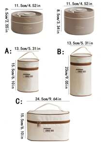 304 Stainless Steel Thermal Lunch Box,Double Layer Portable Meal Container,Round Multi-Layer Lunch Box With Cover For Work/School,Airtight