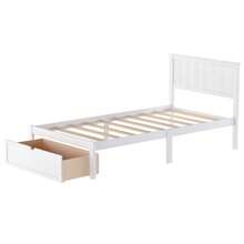 Cama de plataforma de tamaño individual con cajón debajo, blanco - 9608 - Multicolor - Ver 5