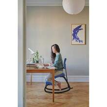 Varier Variable Plus-Iconic Kneeling Chair  Cushioned Backrt Wood  100%  Polyter Fabric, NaturalBlue, One Size - Bildfarbe - View 7