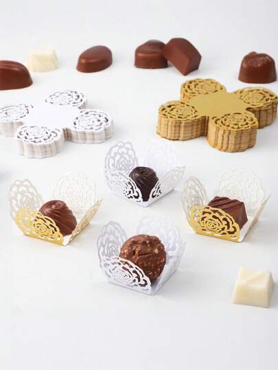 20pcs Candy Chocolate Lace Paper Packaging Box,Elegant Dessert Cup,Packaging Box For Mother's Day, Candy Box, Chocolate Packaging Box, Party Favors, Birthday Decor, Wedding Decoration, Party Supplies,Anniversary, Baking Tools, Home Kitchen Accessories,Gift For My Mother