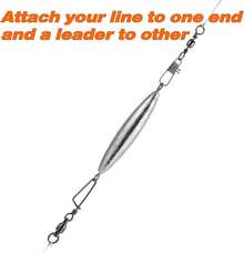 Dr.Fish 5 Pack Inline Trolling Sinker Torpedo Fishing Weight Lead Fishing Weight Sinker Double Ring Saltwater Offshore Boat Fishing - White - View 6