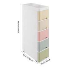 Narrow Floor Bathroom Storage Cabinet With Slide Out Drawers For Small Space - 1 - View 5