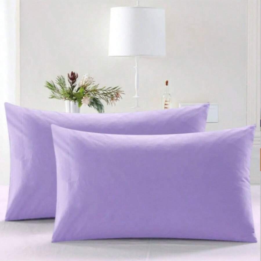 MADE IN TURKEY 2-Pack Plain Cotton Blend Pillowcases - 50x70 Cm - 70% Cotton - Soft & Durable - Deep Mint - View 1