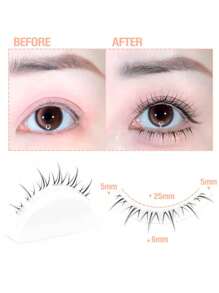 5 Paar ultradünne untere Wimpernstreifen | unsichtbares transparentes Band Büschel Wimpern für einen natürlichen, fließenden Look | Asiatischer Stil Streifen für Unteraugen (Alltag & Party, einfache Anwendung)