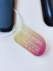 Personalized Acrylic Mini Luggage Tag, Customizable Engraved Travel Gift