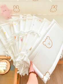 1 件婴儿床保险杠套装，一体式软垫防撞床栏护栏，带卡通刺绣图案，新生儿婴儿床缓冲器