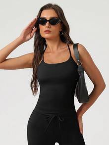 Sodalemon Women Cross Back Sleeveless Sport Training Run Padded High Support Outdoor Yoga Tank Top