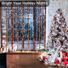 1pc 300 LED Curtain String Fairy Light, USB Powered With Remote Control For 8 Lighting Modes, Ideal For Weddings, Birthdays, Parties, Christmas, Garden, Living Room, Bedroom, Holiday Decor