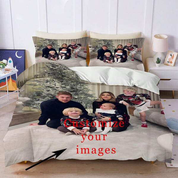 3PCS Customized Duvet Covers, Cute Cartoon Bedding, Personalized Duvet Covers, Photo Duvet Covers Made Of 100% Polyester Fabric With Digital Printing, Suitable For Both Boys And Girls, Teenagers, And Family Gifts. It Is Recommended To Have A Pixel Size Of Over 1000