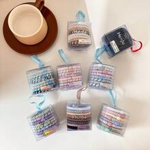 8 件/套新款韩式发绳套装橡皮筋可爱发带基本款彩色发圈发饰包装颜色随机。