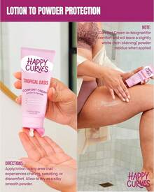 HAPPY CURVES Lotion To Powder Deodorant For Women: Aluminum-Free Cream For Private Parts, Under Breast, &Amp; Body - Anti Chafing Cream 2.25 Oz. (1 Pack, Tropical Oasis) - Tropical Oasis - View 5