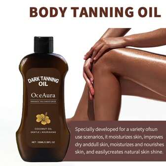100ml Body Tan Enhancing Moisturizing Oil - Beach & Outdoor Tanning Oil, Hydrates & Nourishes Skin For Natural Tan Radiance