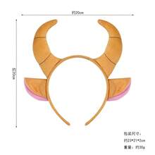 3pcs Set New Cow Animal Headband Headdress, Party Costume Decoration Props, Calf Performance Stage Accessory Prom Halloween - Multicolor - View 3
