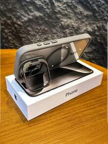 简约磁吸金属框镜头保护膜/支架三合一手机壳，适用于 17/17Pro/17Pro Max / 16/16Pro/16Pro Max/15/15Pro/15Pro Max/14/14Pro/14Pro Max/13/13Pro/13Pro Max/12/12Pro/12Pro Max/11/17 Pro Max，亚克力防摔硬壳保护套 - 黑色 - 查看 5