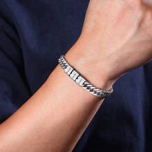 A Men's Bracelet That Can Be Customized With A Child's Name; A Perfect Gift For Dads, Husbands, Or Any Other Personalized Father's Day Gift, Daughter, Or Wife. - Silver - View 5