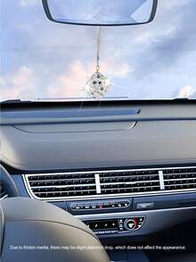 1 pieza Colgante de espejo retrovisor de coche con dados creativos, decoración colgante brillante para el interior del coche, accesorio de espejo retrovisor, decoración de moda para el interior del coche, accesorio de decoración oscilante de diamante para el espejo retrovisor del coche, tamaño universal