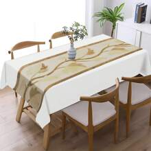 1pc/50pcs Versatile Elegant Bohemian Style Printed Polyester Tablecloth, Suitable For Kitchen, Dining Room, Holidays, Party, Easy To Clean And Durable Rectangular Tabletop Decor, Party Tablecloth, Modern Dining Table Cloth