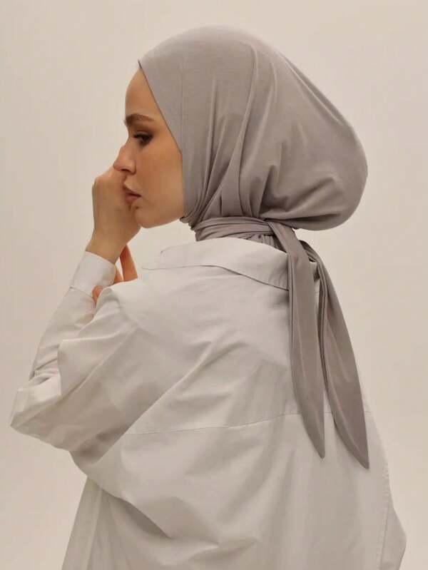 1pc Women Classic Hijab,Modest Muslim Gym Headscarf,Middle East Dubai Turkish Style Solid Color Versatile Soft Modal Blend Headscarf Cap, Lightweight And Breathable Fabric, Suitable For Daily Life, Festivals, Gatherings, Prayers