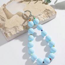 1pc New Macaroon Color Acrylic Bead Lanyard Wrist Strap, Short Wrist Strap Phone Hanging Rope Shockproof Wristlet For Phone Case
