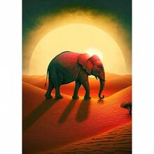1 Stück Wandkunst Poster wahlweise mit Rahmen wilde Elefanten Sonnenuntergang Landschaft Elefant Tier Kunst Poster Leinwand Malerei Wandbilder Wohnzimmer Heimdekoration Leinwand, ohne Rahmen - Verschiedenfarbig - Übersicht 20