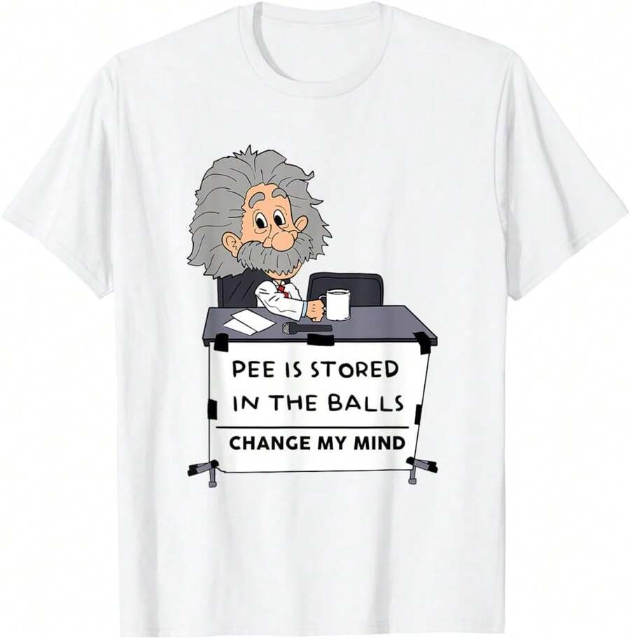 Pee Is Stored In The Balls Meme Ironic Sarcastic Weird Funny T-Shirt-TR Father's Day Gifts - Black - View 1