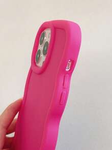 1 件波浪图案全覆盖防震玫瑰红色手机壳，适用于 17 / 17 Air / 17 Pro / 17 Pro Max、 13、 14、 15、 16 Pro Max、 16、Galaxy 手机壳 - 玫紅色 - 查看 7