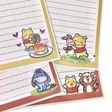 Disney Disney Stitch & Teddy Bear Envelope With Letter Paper Set, Stylish Student Handwritten Birthday Card & Romantic Greeting, Luxury Gift, School Supplies,Back To School