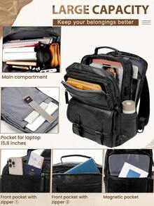 NEWHEY 男士笔记本电脑背包，防水背包，男士时尚背包，公文包，工作旅行，大学及办公配件