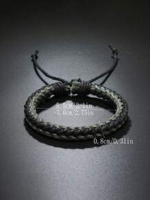 1pc Handmade Woven Paracord Bracelet, Camouflage Pattern, Fashionable Outdoor Wrist Band For Men & Women, Suitable For Daily Wear And Gift