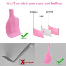 1 pieza Espátula de silicona para hornear y untar a alta temperatura, raspador de tartas y crema integrado, resistente - Multicolor - Ver 10