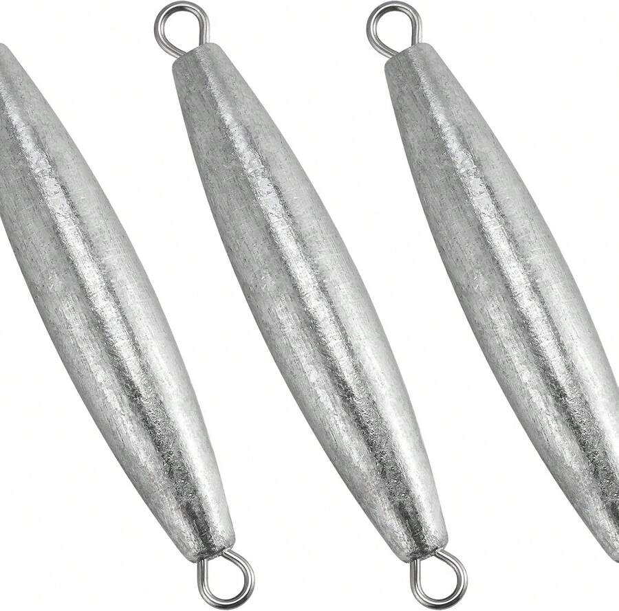 Dr.Fish 5 Pack Inline Trolling Sinker Torpedo Fishing Weight Lead Fishing Weight Sinker Double Ring Saltwater Offshore Boat Fishing - White - View 1