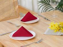12 Pack Polyester Cloth Napkins, Great Napkins For Parties Weddings Restaurant Cocktails Banquet - Red - View 6