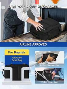 Ryanair Reiserucksack, Handgepäck 40x20x25, Untersitz-Handgepäcktasche, Luftfahrttasche, Damen-Reiserucksack, Luftfahrt-zertifizierter Freizeitrucksack, Outdoor-Gepäckrucksack, Business-Wochenendtasche mit Erweiterung, mit USB-Ausgang, wasserdichter Reiserucksack für Herren