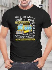 Camiseta divertida de conductor de autobús escolar - Regalo para el Día del Maestro - Camiseta de vuelta al cole - Humor de conductor de autobús - Camisetas de manga corta para hombre y mujer - Negro - Ver 1