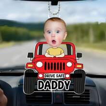 Regalos del Día del Padre, Adorno personalizado con foto de coche para papá, Colgador de coche para papá, Decoración de coche, Regalo para papá, Adorno de conducir, Regalos para papá - Multicolor - Ver 3