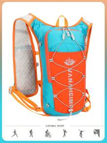 1 Pc Fashionable Portable Cycling Hydrating Backpack With Multi Compartments.Breathable Mesh Backpack - Blue - View 4