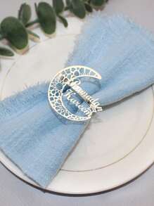 1pc Festival Party Decoration, Moon Napkin Ring, Napkin Buckle, Metal Napkin Ring, Table Decoration, Holiday Party Supplies