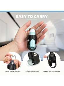 哮喘吸入器钥匙扣架，休闲风格咳嗽瓶保护套，便携式，黑色、蓝色、粉色、灰色可选，适合户外使用，腰部抗菌喷雾瓶皮套，女士香水酒精架，成人止咳瓶收纳袋，旅行必备旅行配件