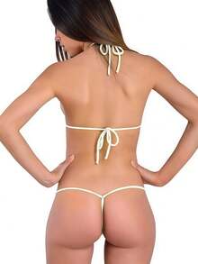 Sexy Lingerie Micro Bikini Extreme G String Thong Bikinis Sexy Mini Bathing Suit For Women Women Swimsuits Microkini Swimsuit - White - View 2