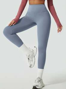 Quần legging yoga ôm sát mềm mại dành cho nữ, quần tập thể dục yoga co giãn thoải mái, quần bó thể thao. - Màu xanh lam - Xem 2