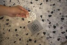 ​DrainWig Shower Drain Hair Catcher – Disposable White Flower (2-Pack) – No-Touch Hair Removal For Flat Shower Drains – As Seen On Shark Tank Back To School - White and Teal Ocean - View 4