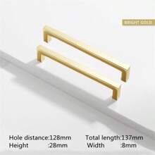 1 Stück einfache quadratische Möbelgriffe aus Aluminium-Legierung, in hellem Gold und schwarz gebürstet, für Schranktüren, Schubladen, Glastüren, Kleiderschranktüren, Möbelzubehör