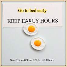 Realistic Kitchen Fridge Magnets Fake Fried Egg Decor, Black & White Version For Photo Wall, Home Kitchen Office Whiteboard Cabinet Decoration, Gifts For Friends & Family, Valentine's Day