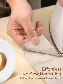 1 Stück doppelseitiges Klebevlies, geeignet für Bekleidungszubehör, Vorhänge, Hosensäume und Basteleien, einfach zu verwenden ohne Nähen (1/1,5/2/3 cm breit) - Weiss - Übersicht 4