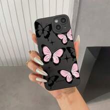 1 Pcs Phone Case: Black Powder Butterfly Black Frosted All Inclusive Anti Fall Phone Case Suitable For Apple 17/ 16 PLUS/ 16PRO/ 16/ 15PROMAX/ 15PLUS/ 15PRO/ 15/ 14PROMAX/ 14PLUS/ 14PRO/ 14/ 13PROMAX/ 13PRO/ 13/ 12PROMAX/ 12PRO/ 12/ 11PROMAX/ 11PRO/ 11/ Accsesories - 黑色 - 查看 7