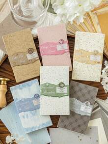 MOCARD 50 张/包简约复古剪贴簿纸、DIY 装饰衬纸、节日礼物、手工拼贴材料、个性化剪贴簿规划、创意学校文具用品、学校用品、返校 - 黑色 - 查看 3