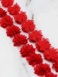 56pcs/Pack Chiffon Flower Decorations, For Headpiece, Clothing, Wedding, DIY Crafts - Multicolor - View 18